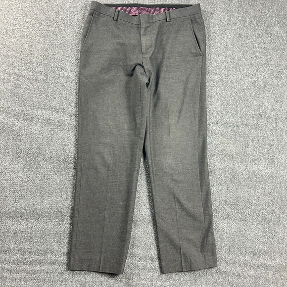 Burton Menswear Pants Adults‎ 34x29 Gray Slacks Short Glen Check Polyester Blend - Picture 1 of 9